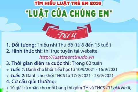 Cuộc thi "Tìm hiểu Luật trẻ em 2016"