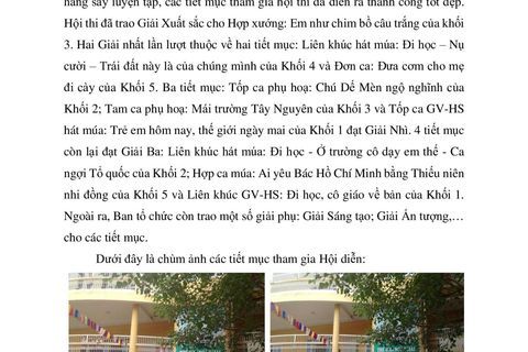 Tiểu học Thành Công B tổ chức Liên hoan Văn nghệ chào mừng Ngày Nhà giáo Việt Nam 20/11