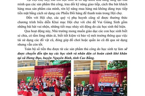 Hội chợ từ thiện – Giáng sinh nối vòng tay yêu thương