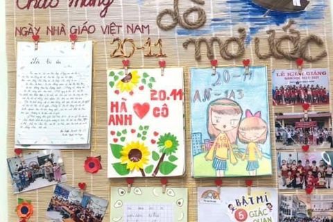 Những tờ báo tường đẹp và ý nghĩa của học sinh trường Tiểu học Thành Công B chào mừng 38 năm ngày Nhà giáo Việt Nam 20/11