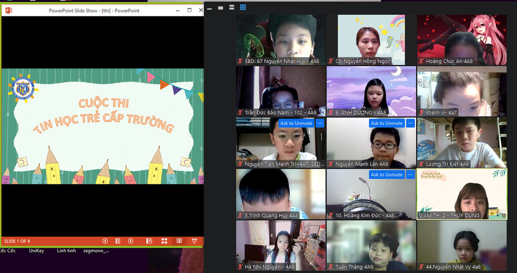 Học sinh hào hứng tham gia Hội thi Tin học trẻ cấp trường năm học 2021 - 2022