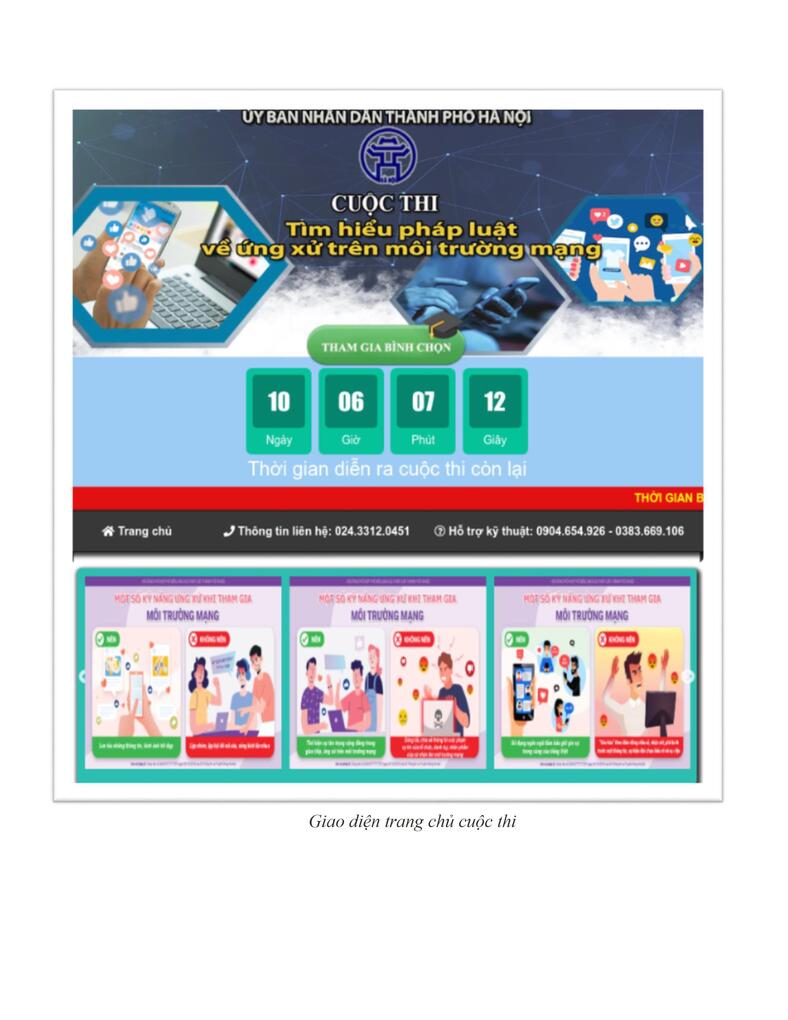 Hướng dẫn bình chọn cuộc thi “Tìm hiểu pháp luật về ứng xử trên môi trường mạng” quận Ba Đình năm 2022