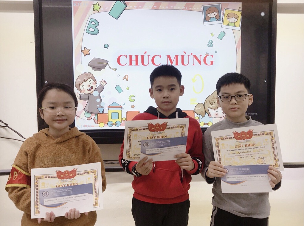 Chúc mừng thành tích các con học sinh lớp 4A3