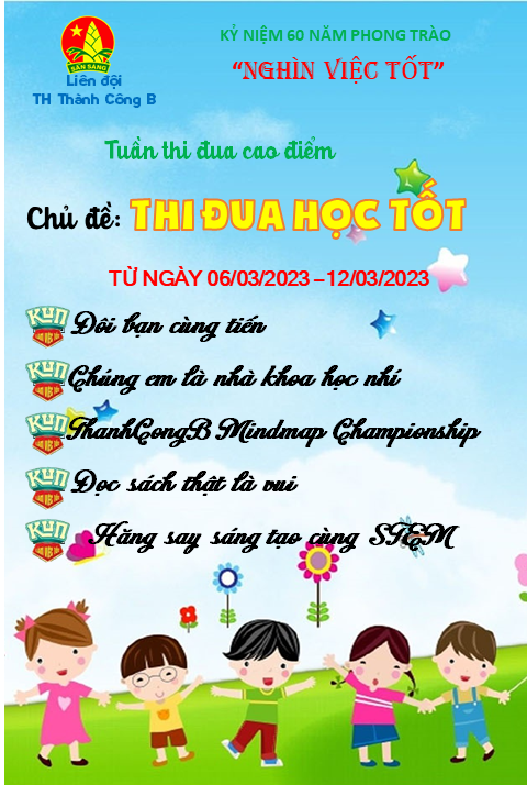 Liên Đội Trường Tiểu Học Thành Công B “Thi đua học tập tốt”