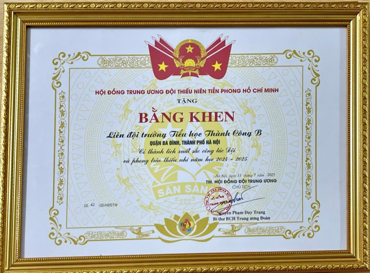 Liên đội Tiểu học Thành Công B – Tự hào với những thành tích xuất sắc, động lực cho năm học mới