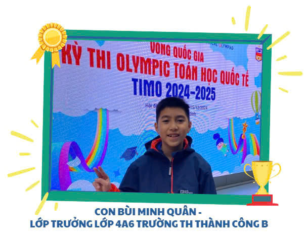 Chúc mừng những thành tích đáng tự hào tại các Kỳ thi quốc tế của bạn Bùi Minh Quân lớp 4A6