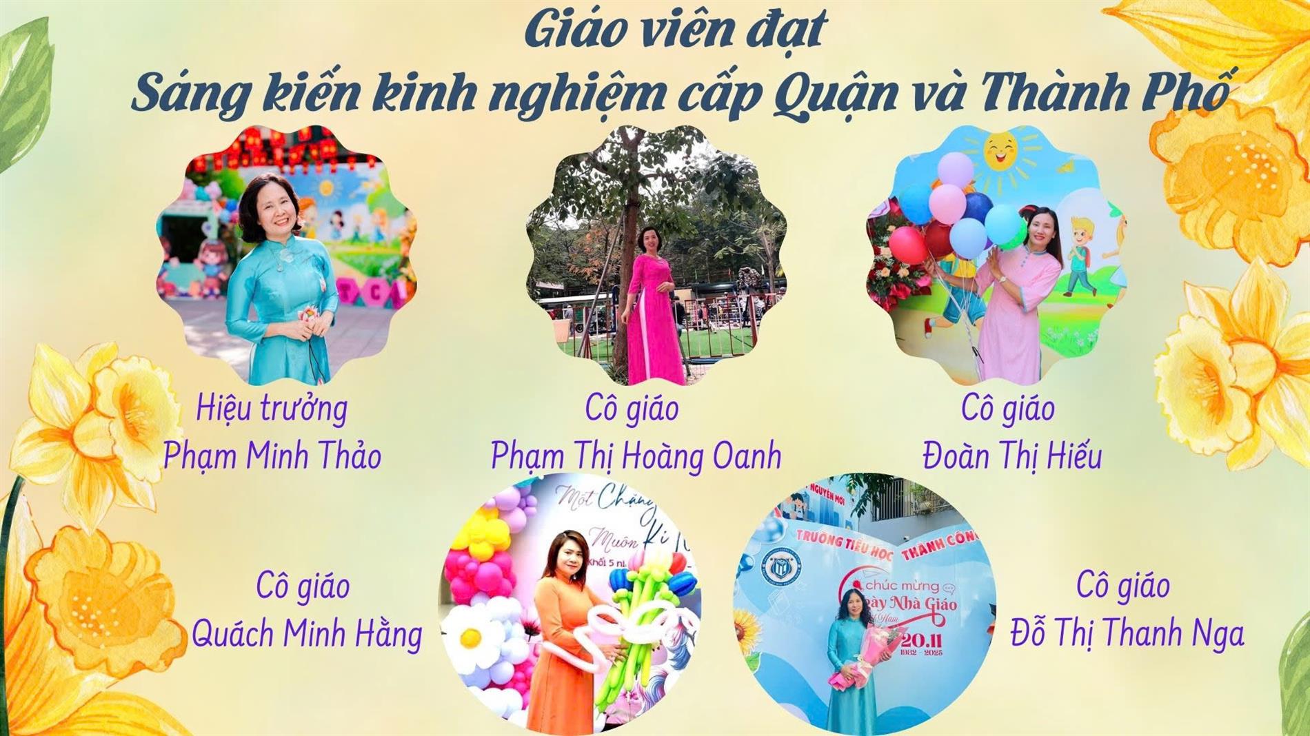 TRƯỜNG TIỂU HỌC THÀNH CÔNG B  – ĐIỂM SÁNG TRONG CÔNG TÁC VIẾT SÁNG KIẾN KINH NGHIỆM