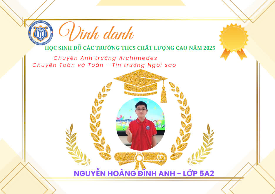 Vinh danh học sinh xuất sắc đỗ vào các Trường THCS chất lượng cao năm 2025