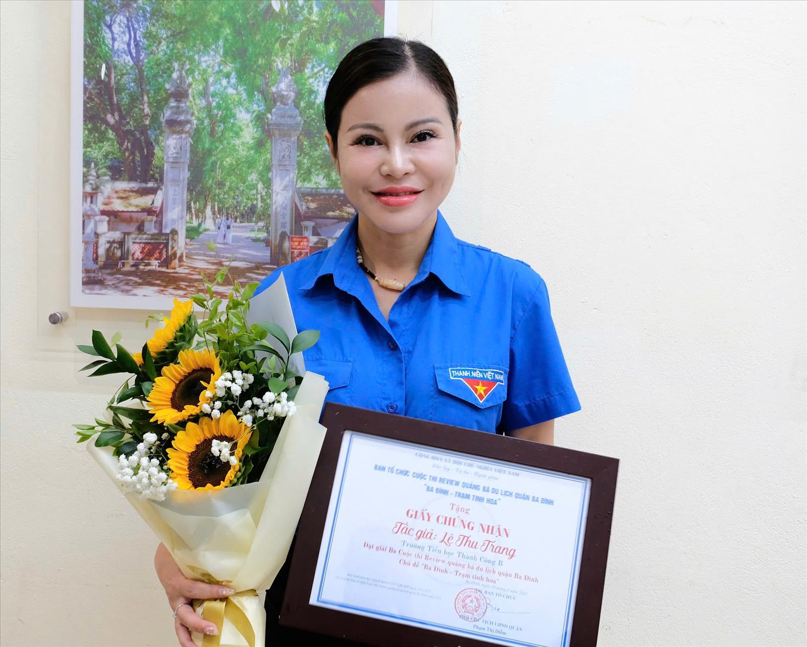 Tự hào Thành Công B: Cô giáo Lê Thu Trang đạt giải Ba cuộc thi Review quảng bá du lịch quận Ba Đình