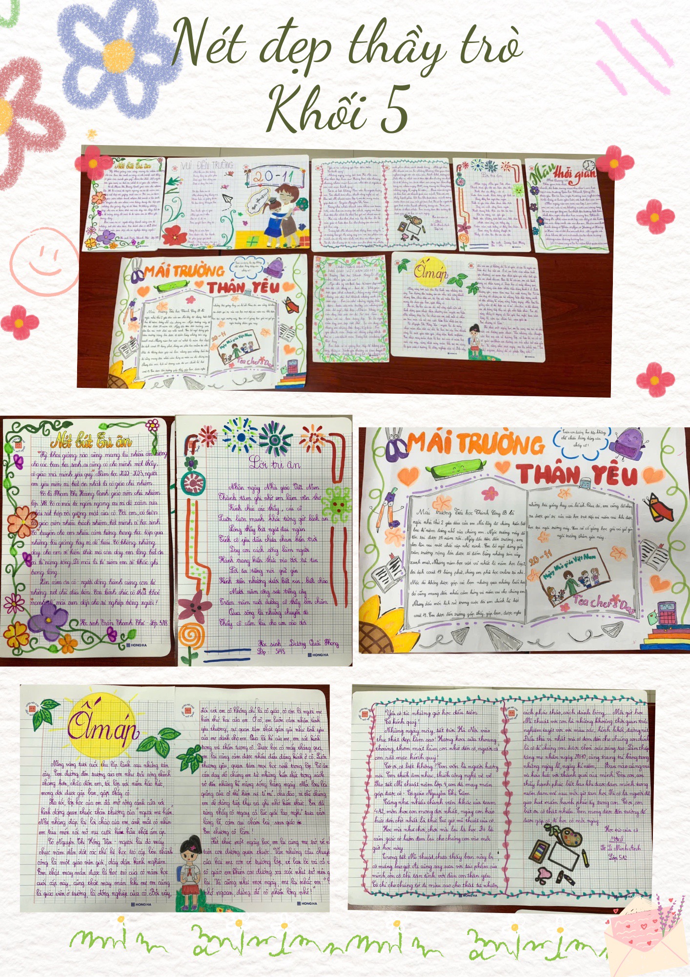 A collage of papers with writing
Description automatically generated